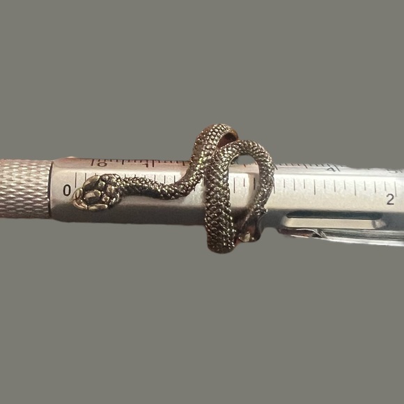 Open Style Adjustable Snake Ring, Gunmetal Silver Tone - Picture 7 of 11